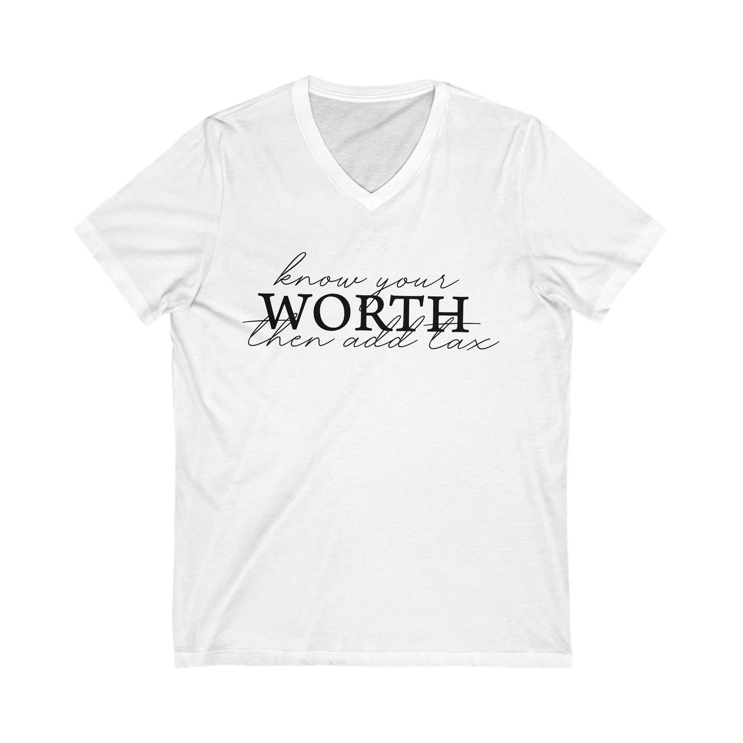 Unisex Jersey Short Sleeve V-Neck Tee