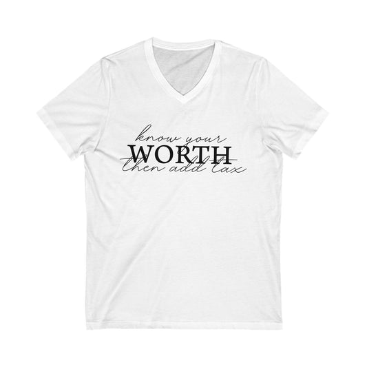 Unisex Jersey Short Sleeve V-Neck Tee