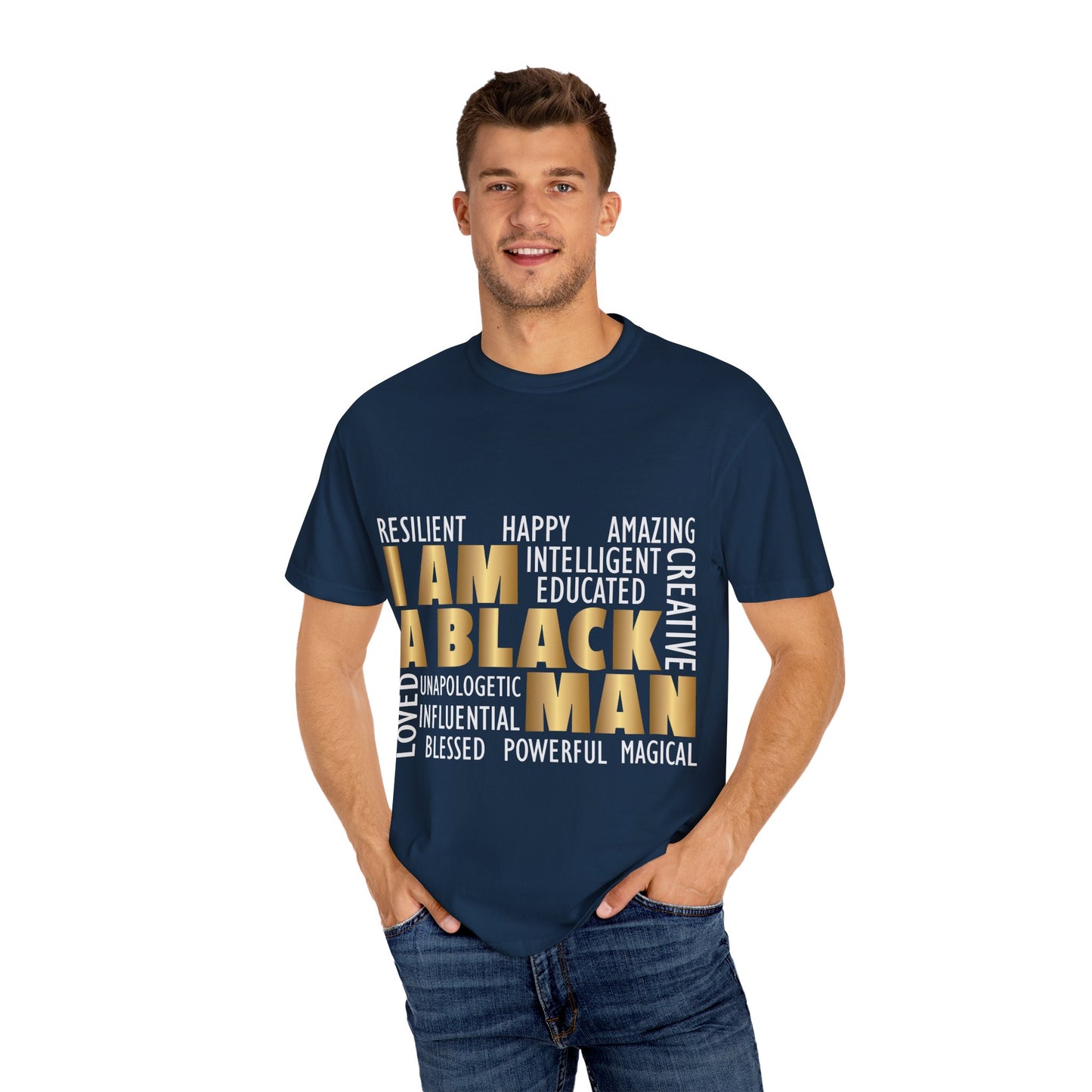 Empowering Statement T-shirt - I AM A BLACK MAN | Unisex Tee for Pride, Support, Identity, Casual Wear, Gift