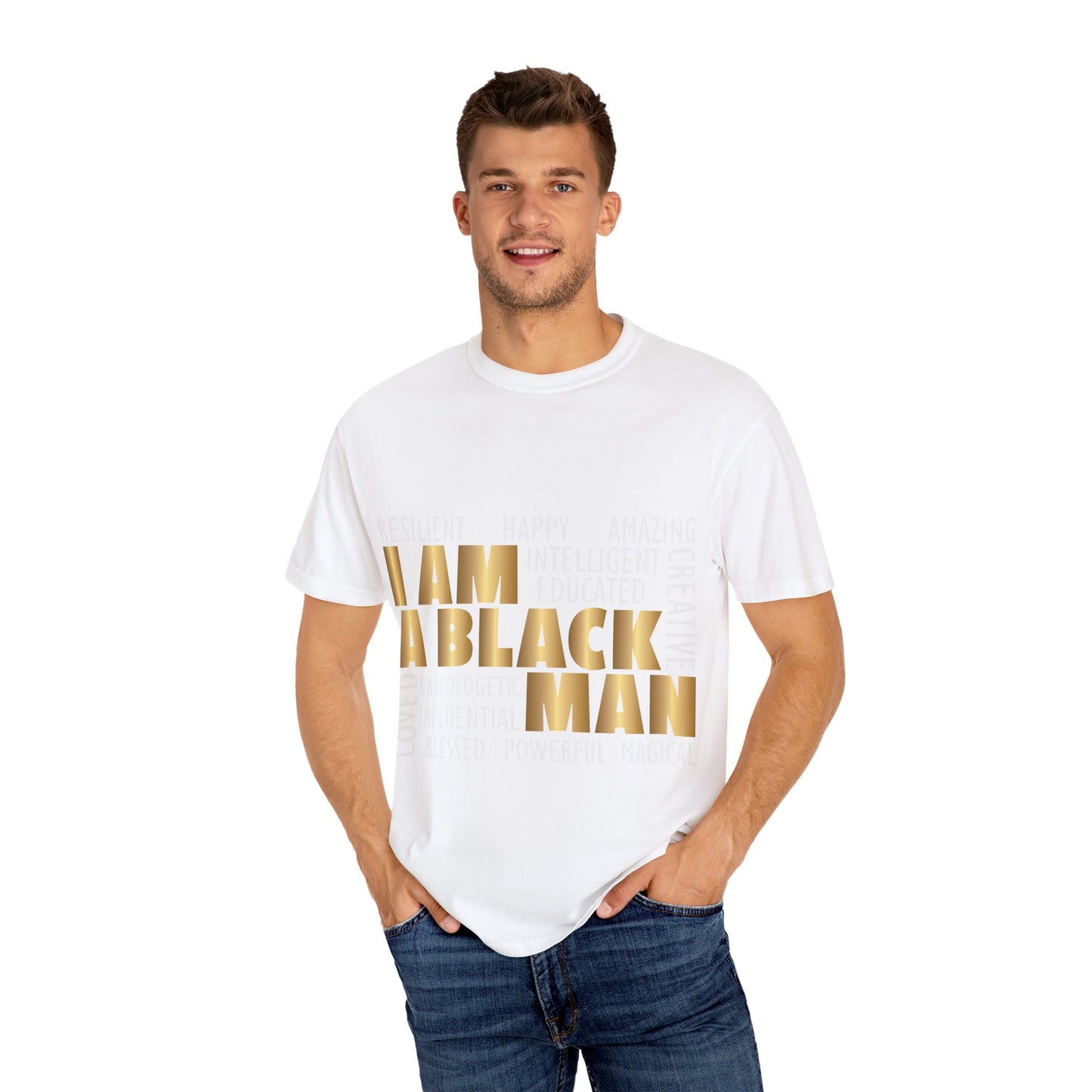 Empowering Statement T-shirt - I AM A BLACK MAN | Unisex Tee for Pride, Support, Identity, Casual Wear, Gift