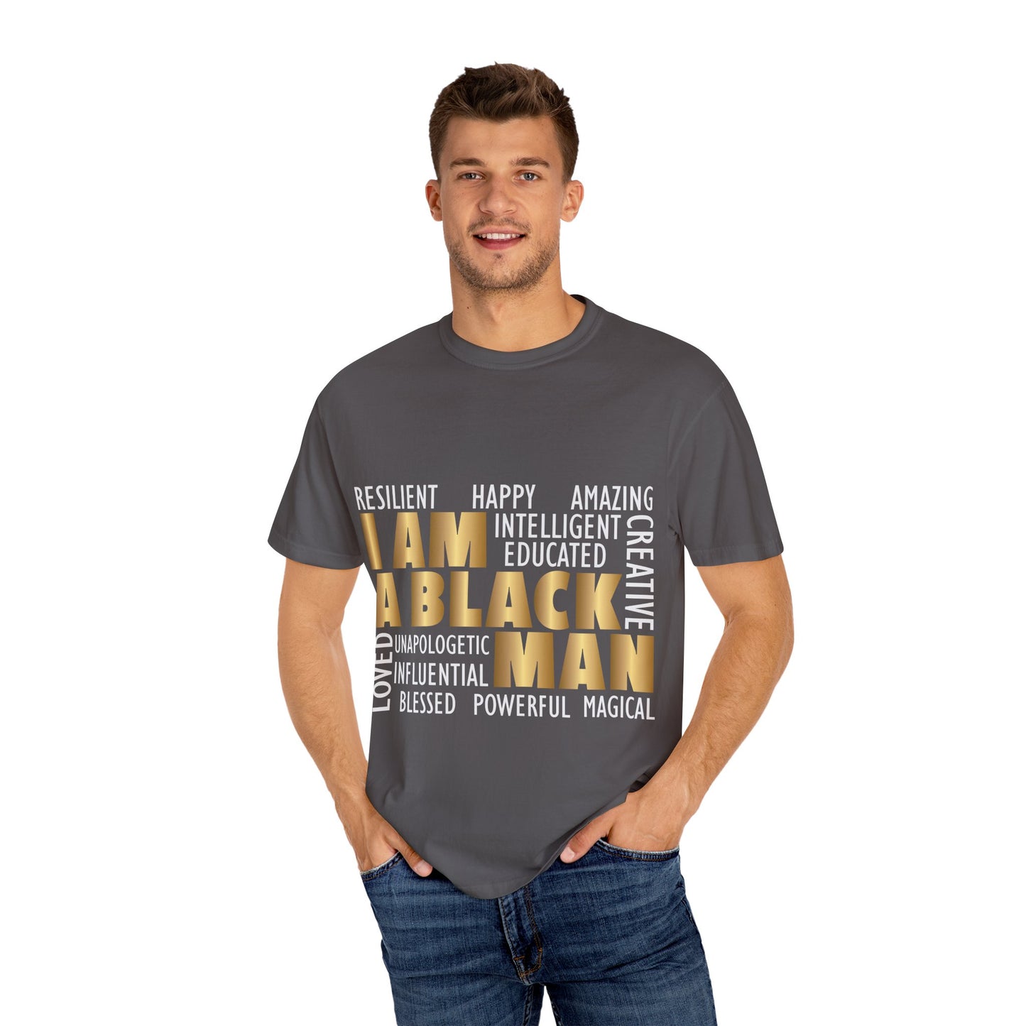 Empowering Statement T-shirt - I AM A BLACK MAN | Unisex Tee for Pride, Support, Identity, Casual Wear, Gift